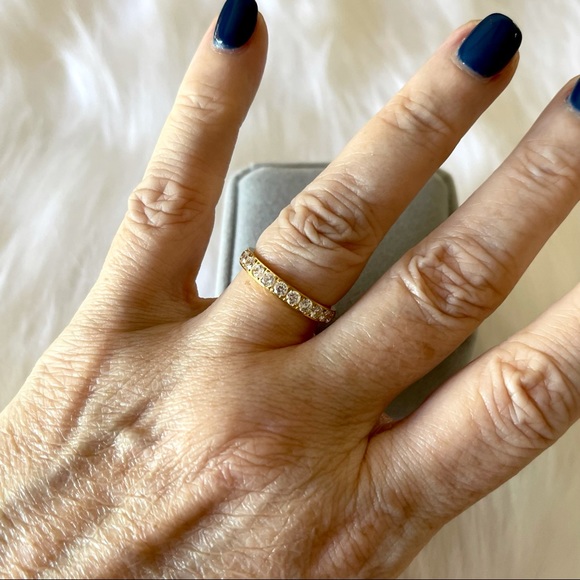 NWOT 14k yellow gold / titanium 3MM eternity band size 6.5 - Picture 6 of 10